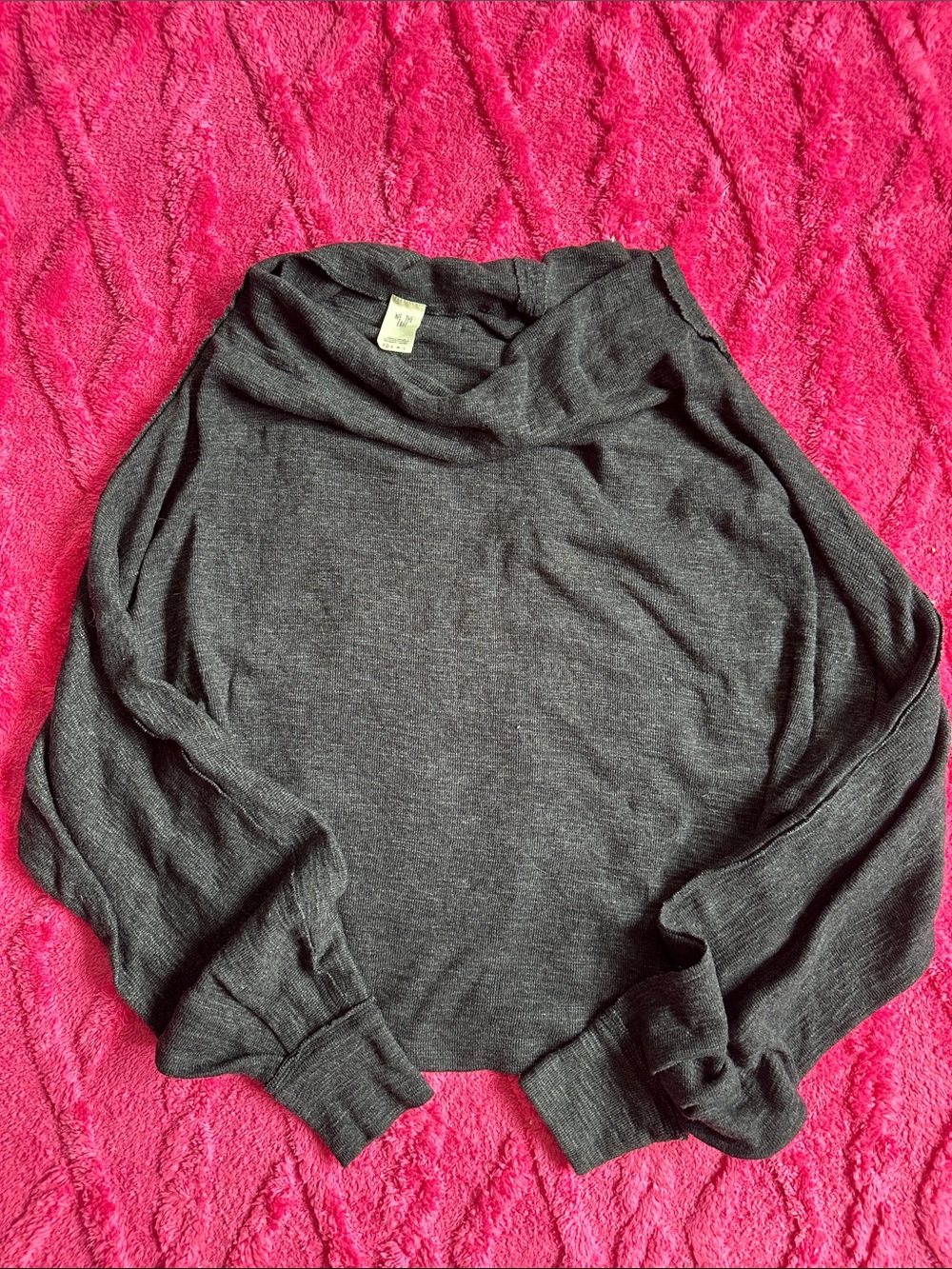 We The Free Charcoal Grey Cowl Neck slouchy Pullover